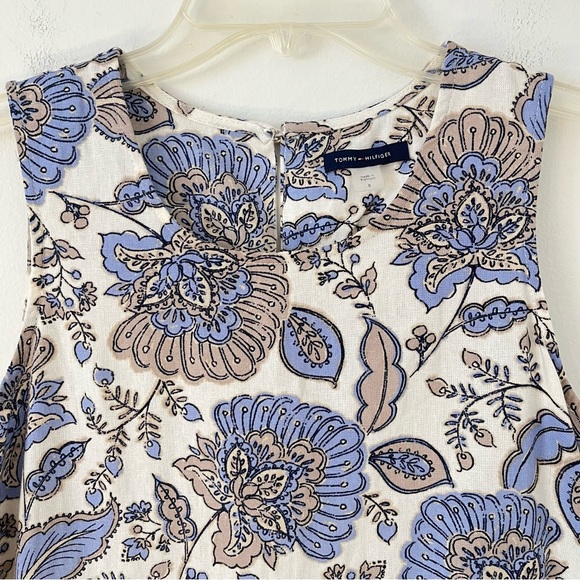Tommy Hilfiger Linen Blend Sleeveless Provincial Paisley Shift Dress (Bb) - Picture 4 of 13